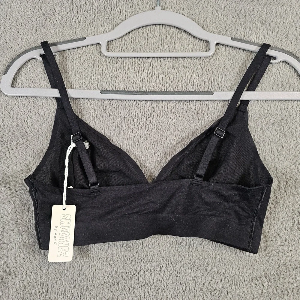 Aerie Smoothez‎ Unlined Triangle Bralette Black Small NEW